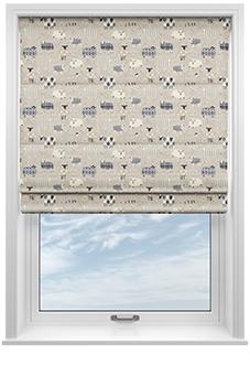 Baa Baa, Charcoal - Twist&Fit Roman Blind